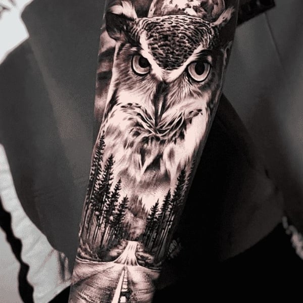 Owl Sleeve Tattoo