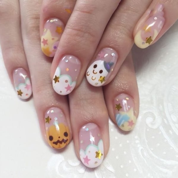 Pastel Halloween Nails