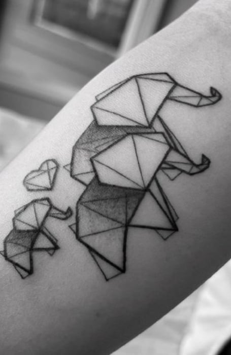 Patchwork Elephant Tattoos 