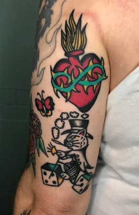 Patchwork Heart Tattoo