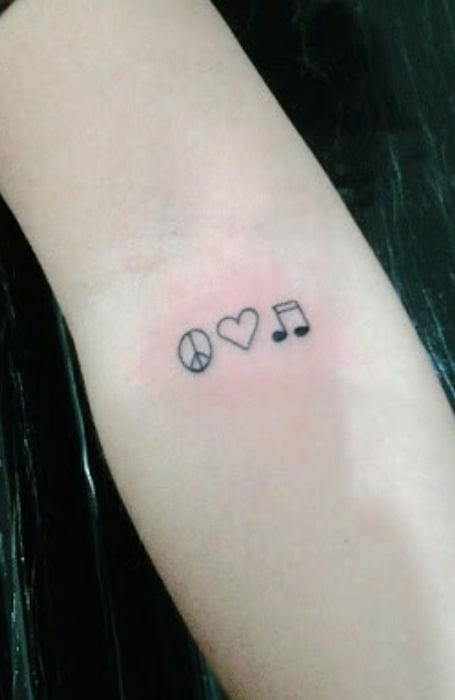 Peace Love Music Tattoo