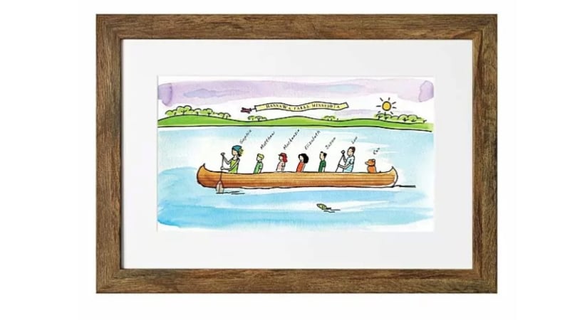 Personalized Family Canoe Art