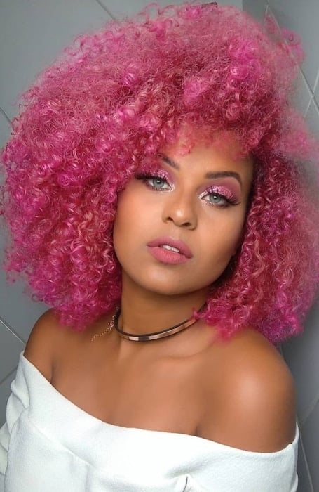 Pink Afro Hair