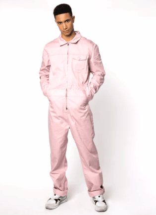 Polycotton Collared Zip Overall Dusty Pink