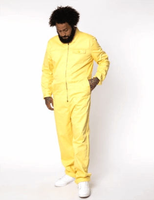 Polycotton Collared Zip Overall Sherbet Yellow