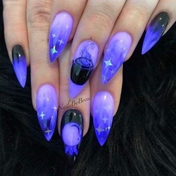 Purple Halloween Nails