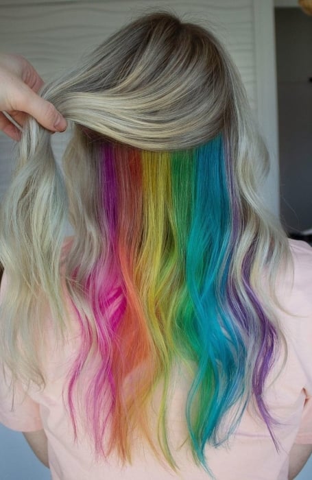 Rainbow Peekaboo Hair