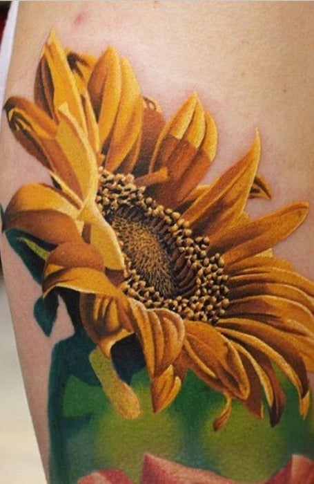 Realism Sunflower Tattoo