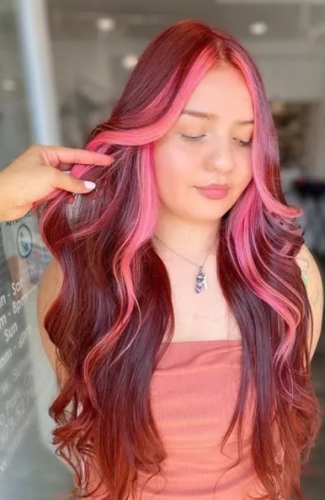 Red And Pink Hair