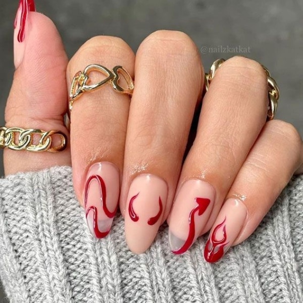 Red Halloween Nails