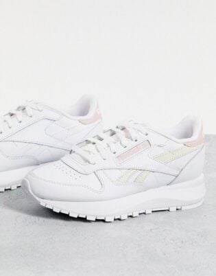 Reebok Classic Leather Sp Trainers In White And Pastel Pink