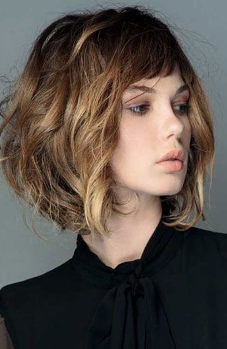 Short Wavy Hair With Bangs