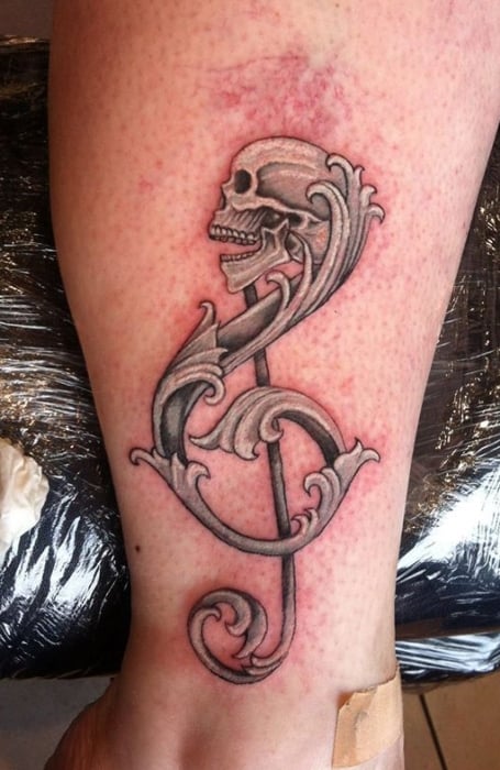 Skull Music Tattoo Designs (1)