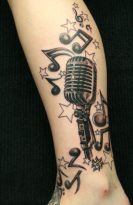 Star And Music Tattoo
