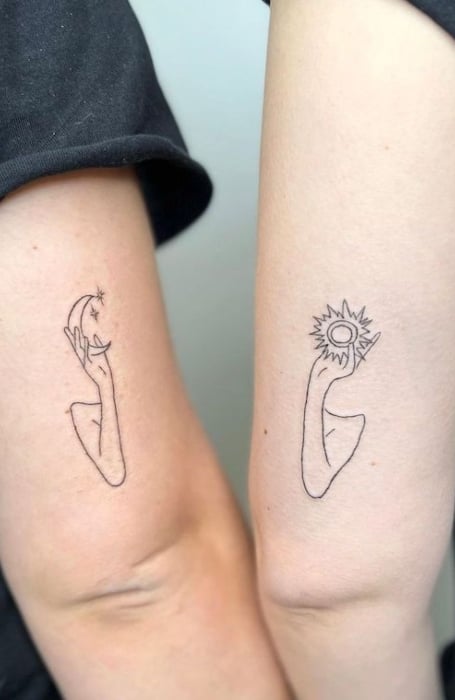 Sun And Moon Best Friend Tattoos 