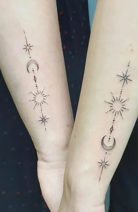 Sun And Moon Best Friend Tattoos