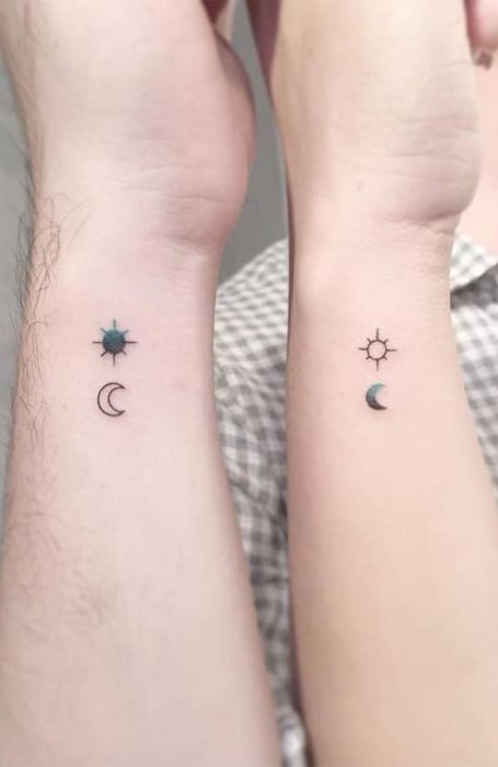 Sun And Moon Matching Tattoos 