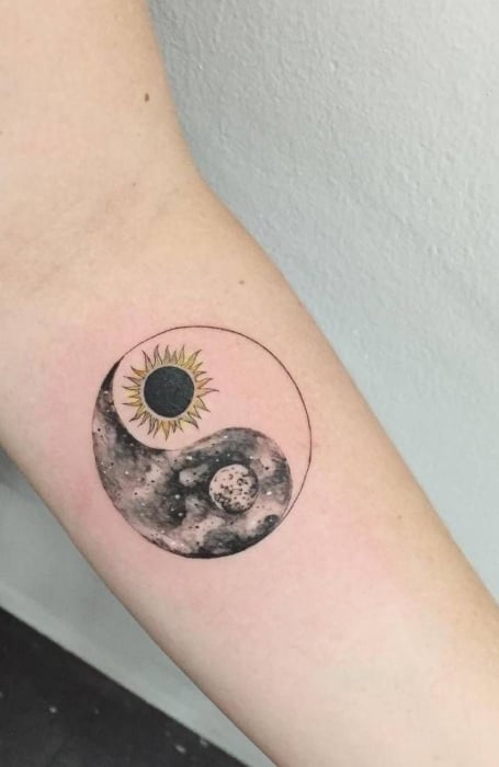 Sun And Moon Yin Yang Tattoo 