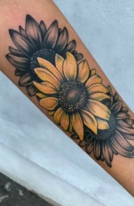 Sunflower Cover Up Tattoo
