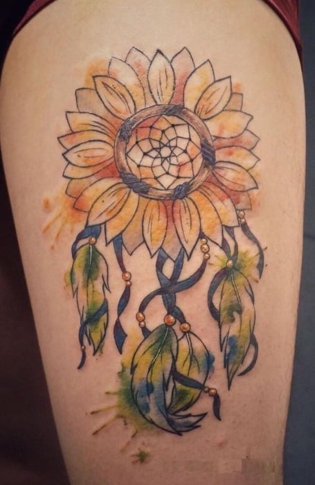 Sunflower Dreamcatcher Tattoo