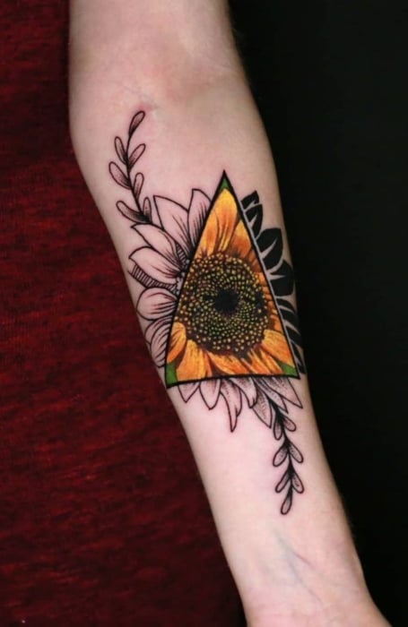 Sunflower Geometric Tattoo