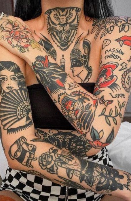 Tiger Patchwork Tattoos
