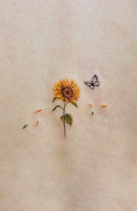 Tiny Sunflower Tattoo