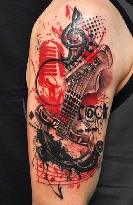 Trash Polka Music Tattoo Designs 2