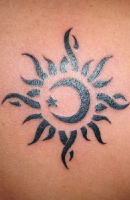 Tribal Sun And Moon Tattoo 