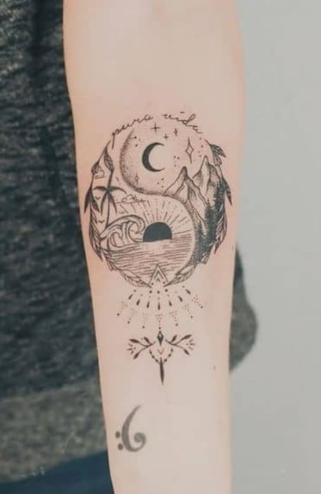 Unique Sun And Moon Tattoo 