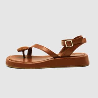 Gia X Rhw Rosie Flat Wrap Sandal Brown Shoes Gia X Rhw 791659