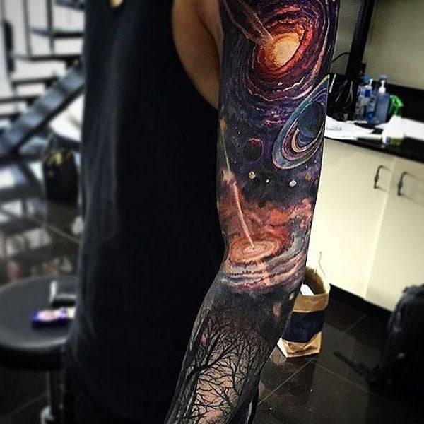 63 Galaxy Tattoo Ideas That Sparkle  Tattoo Glee