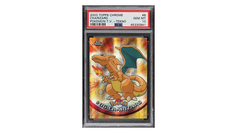 2000 Pokemon Topps Chrome Series 1 Tekno Charizard #6 