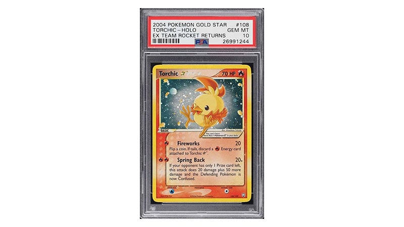 2004 Pokemon Ex Team Rocket Returns Holo Gold Star Torchic #108