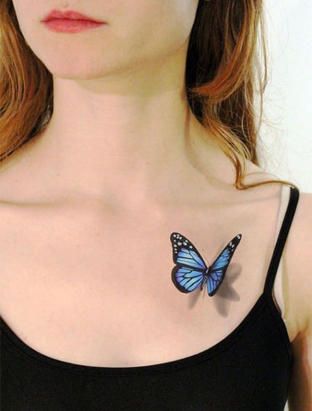 Temporary Komstec Double Butterfly Tattoo For Waterproof Girl Temporary  Body Tattoo