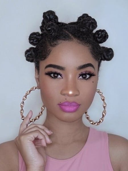 Bantu Knots On Relaxed Hair