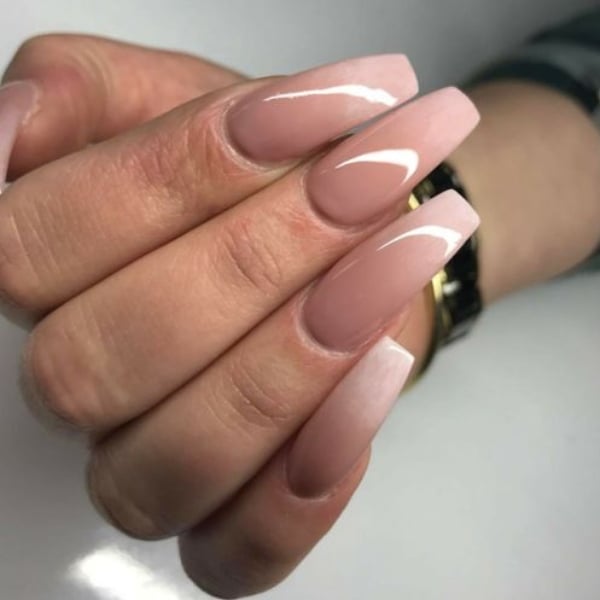 Beige Ombre Nails