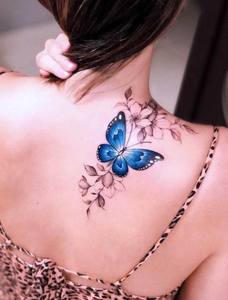 Blue Butterfly Tattoo (1)