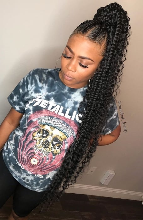 Braided Ponytail Curls