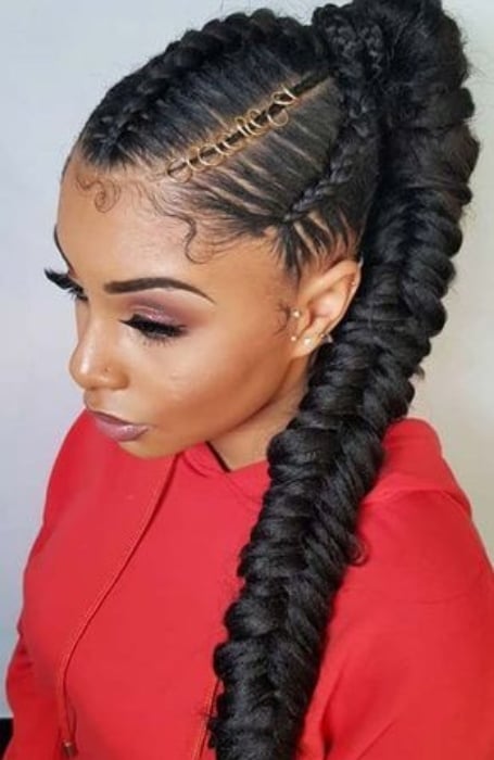 Braided Ponytail With Baby Hair 