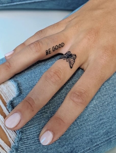 Butterfly Finger Tattoo