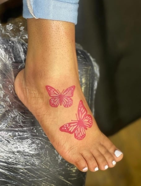 Butterfly Foot Tattoo (1)