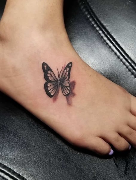 Butterfly Foot Tattoo