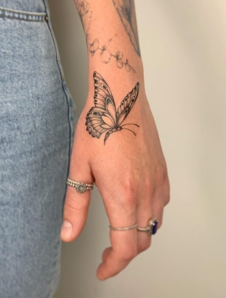 Butterfly Hand Tattoo (1)