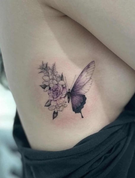 Butterfly Rib Tattoo (2)