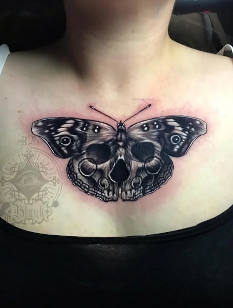 Butterfly Skull Tattoo (1)