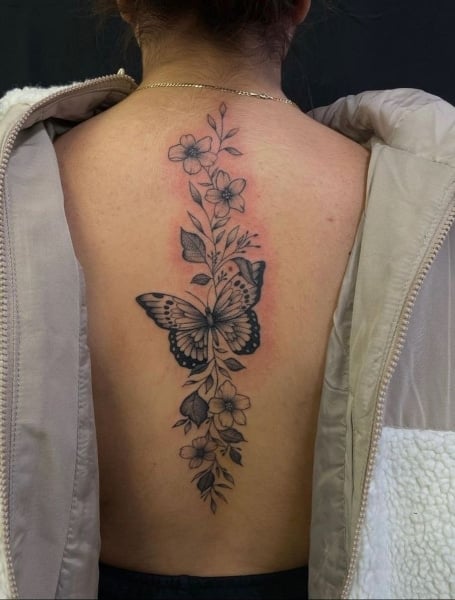 Butterfly Spine Tattoo (1)