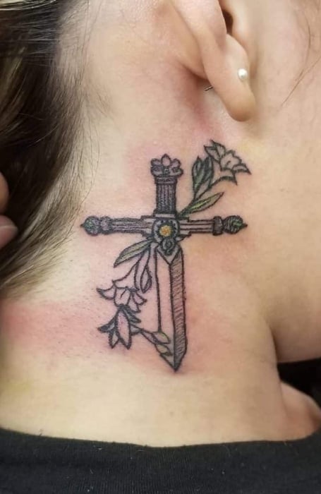 Cross Neck Tattoo (1)