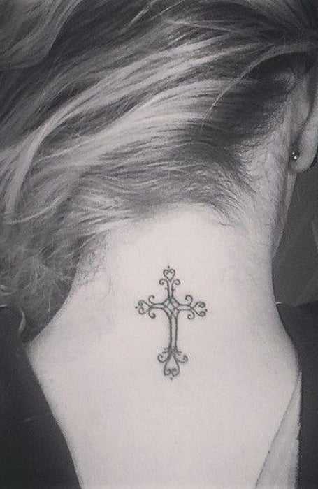 Cross Neck Tattoo