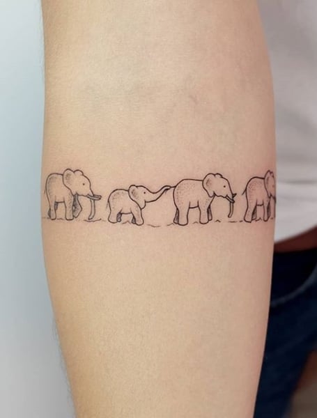 Elephant Family Tattoo